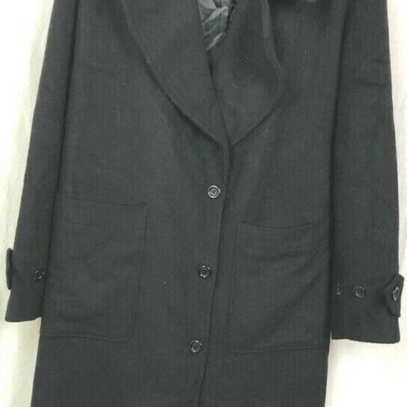 Halogen Jackets & Blazers - Halogen Womens Long Dress Coat Black Button Wool S
